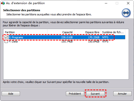 selectionner partition