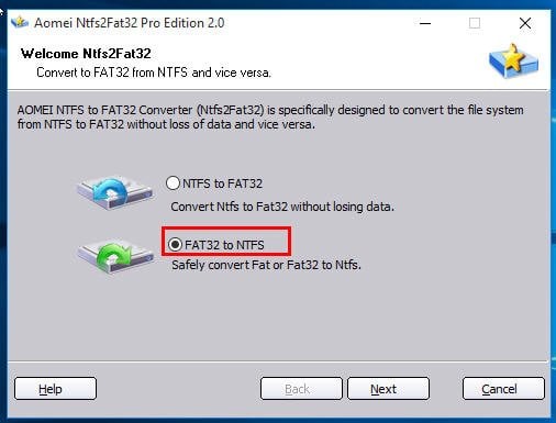 FAT32 To NTFS