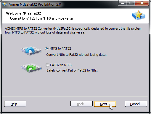 Convert NTFS to FAT32 without Losing Data