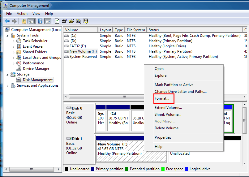 how to reformat hard drive windows