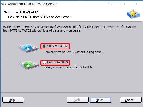 Convert NTFS To FAT32