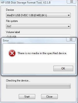 There is no media in the specified device