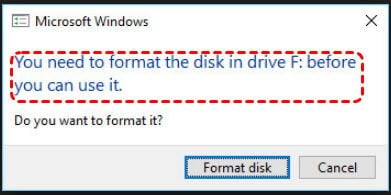 need to format hard drive error