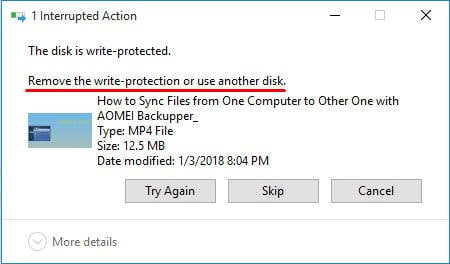 The disk is write-protected