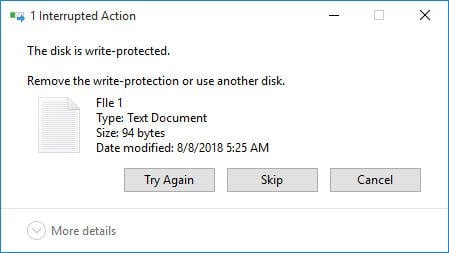 Unable to Copy Files to Pen Drive Write Protection