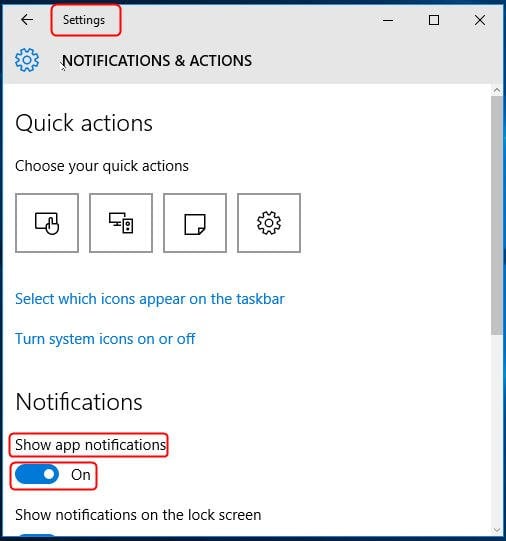 Notifications Actions