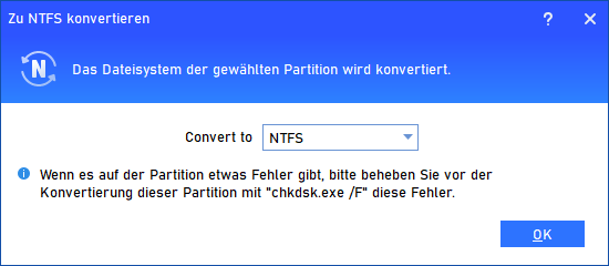 NTFS wählen