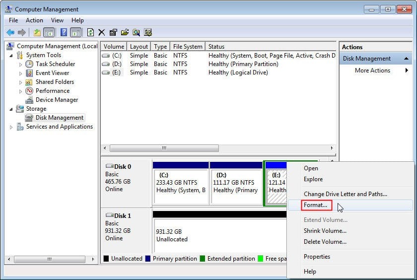 How To Format A Hard Drive Through Disk Management?