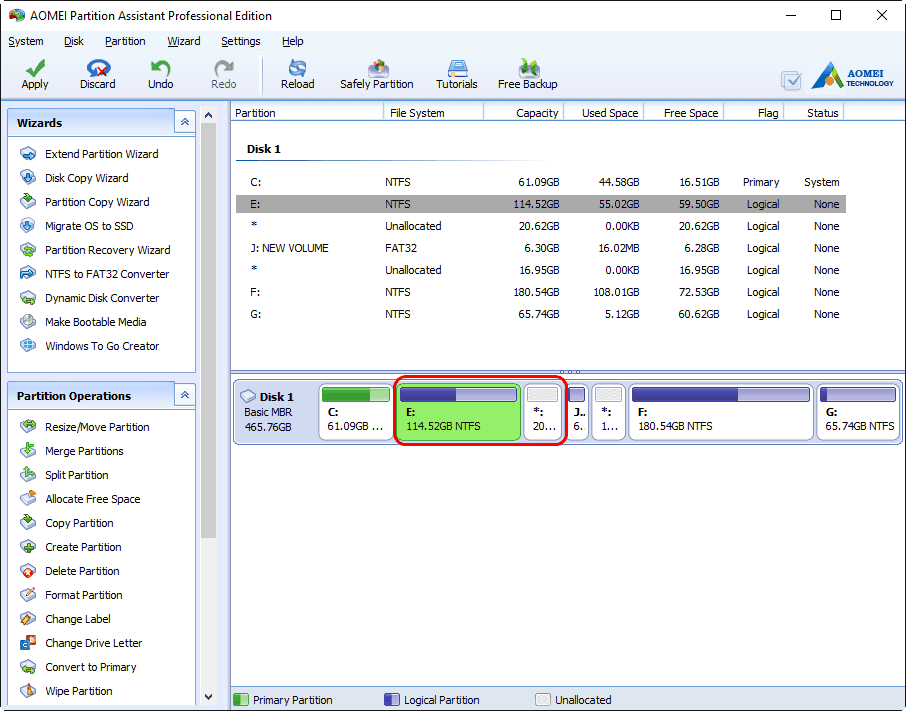 Shrink Partition Unallocated Space