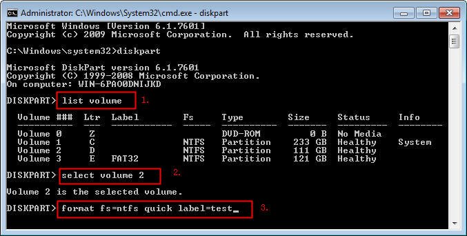 Dos format disk