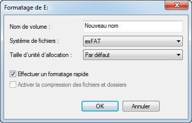 Format NTFS à exFAT