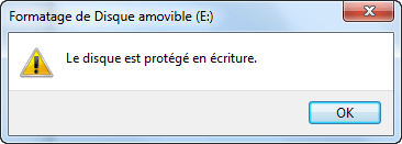 USB protégé en écriture