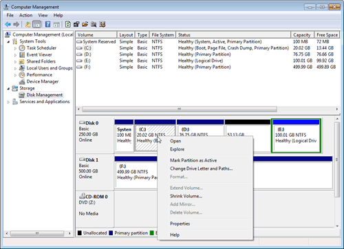 Extend Volume option greyed out