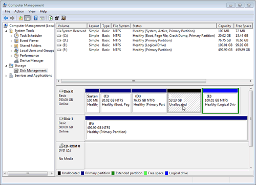 After Shrinking Partition