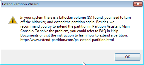  Impossible de gérer la partition Bitlocker