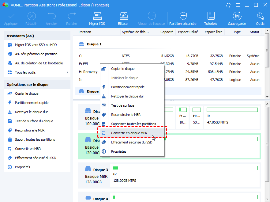 Comment convertir un disque dur GPT en NTFS