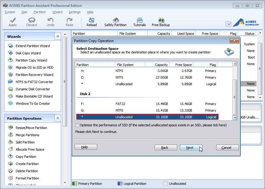 How to Copy Partition with Partition Assistant?