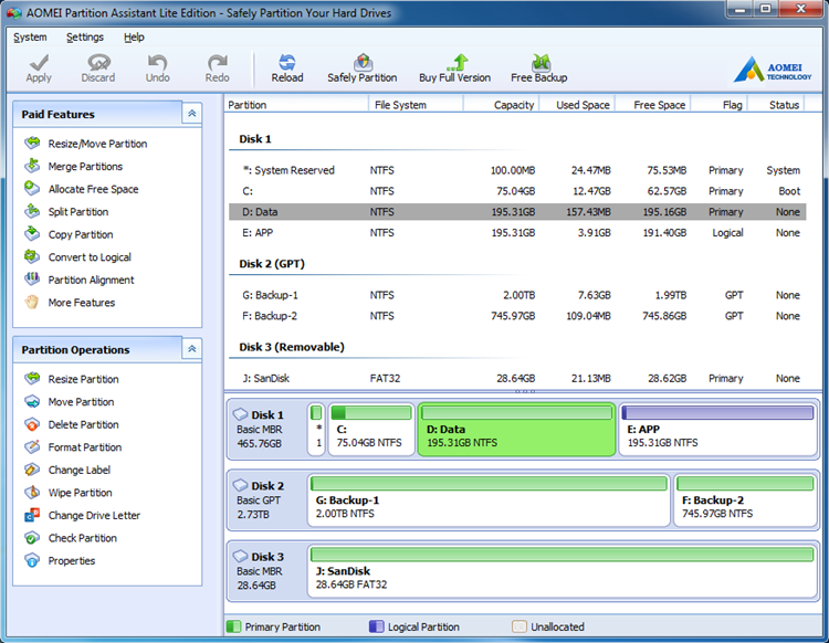 AOMEI Partition Assistant Lite Edition 7.0 full