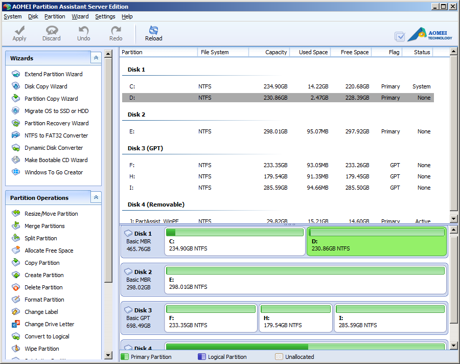 AOMEI Partition Assistant Server Edition 5.5.8