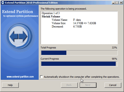 Is extending partition