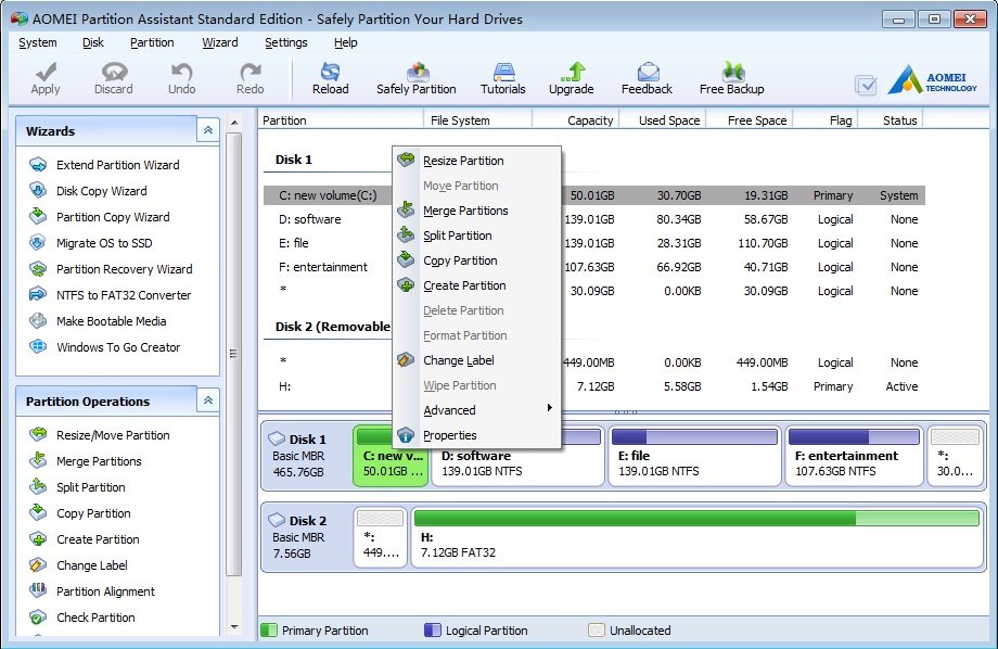 Free Hard Disk Partition Tool for PC & Server Management