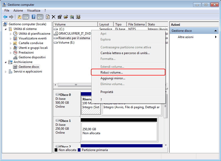 Shrink Volume Shrink Volume