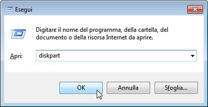 Apri DiskPart Windows 10