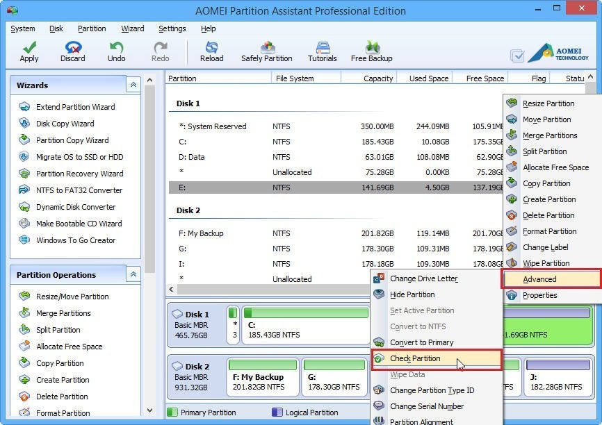 Fix Errors On Partition Automatically Or Manually