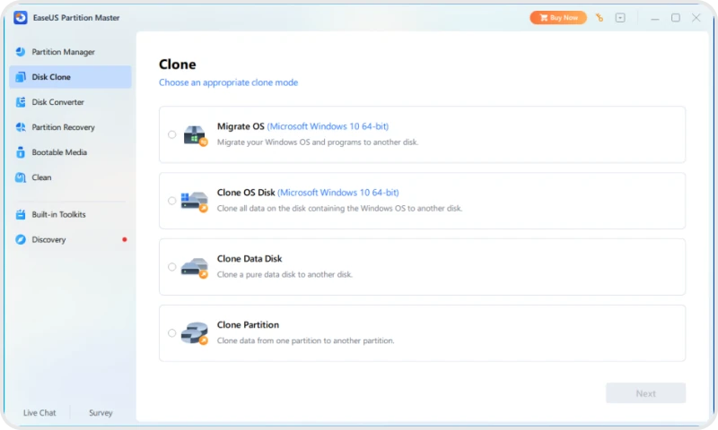 Partition Master interface