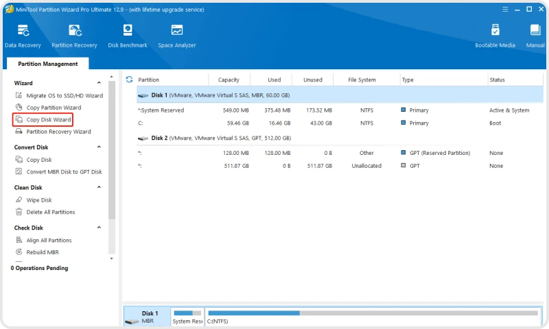 Partition Wizard interface