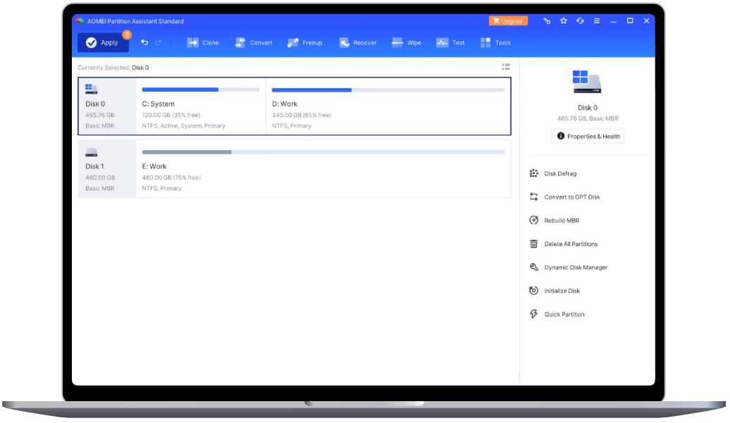 AOMEI Partition Assistant Software de Gestor de Particiones para