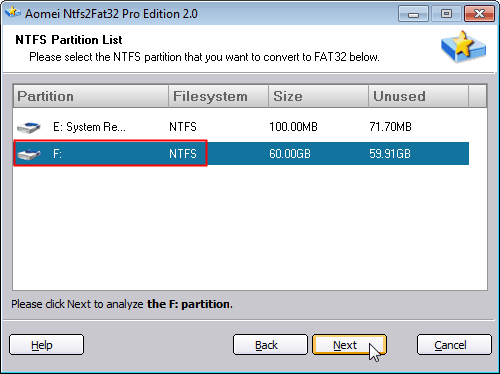 Select the Target Partition