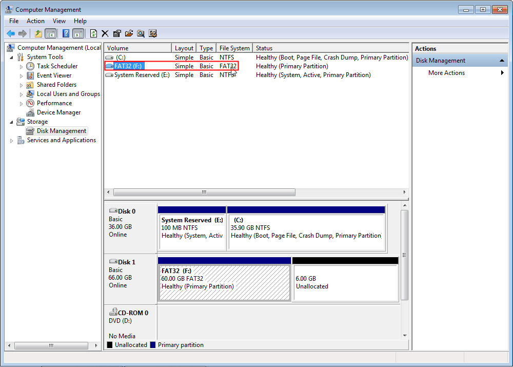 Check the Result in the Disk Management