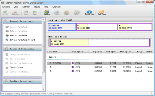 Partition Assistant Main Window