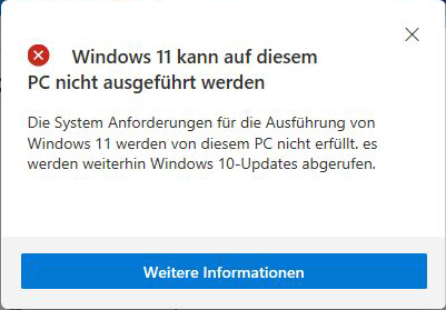 Windows 11 kann nicht ausgeführt werden 