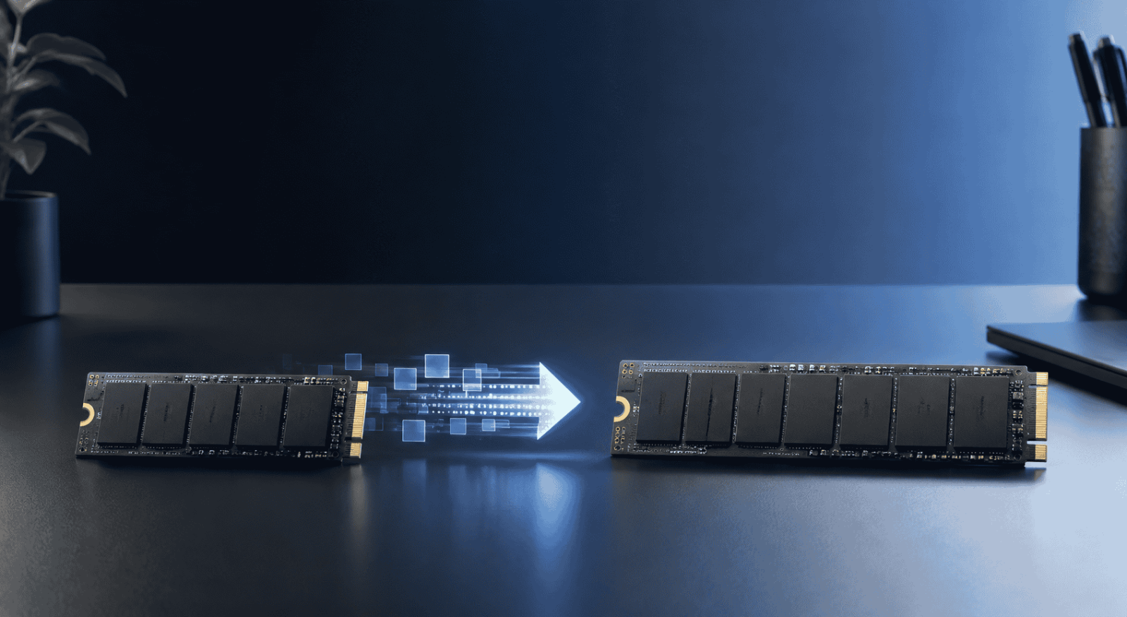 Kleine NVMe-SSD wird auf eine größere SSD geklont