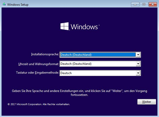 Windows 10-Setup