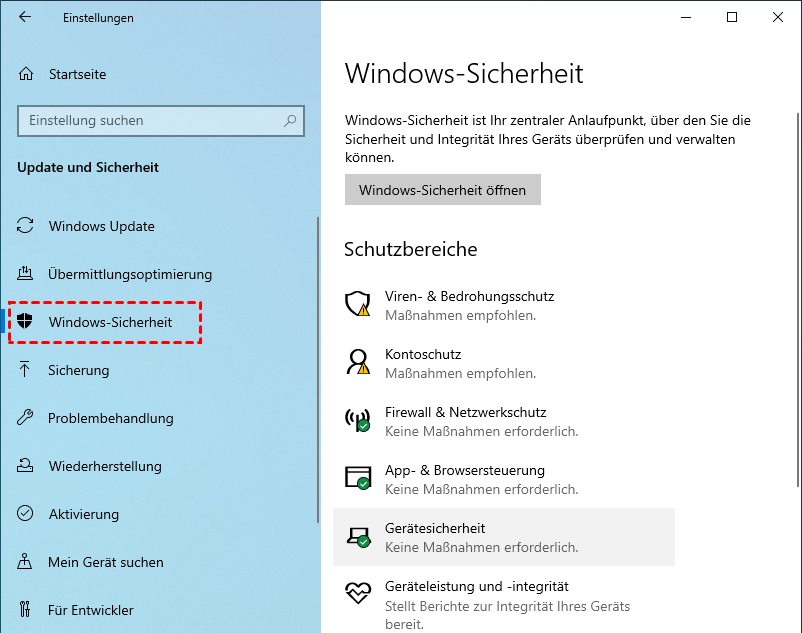 Windows Sicherheit