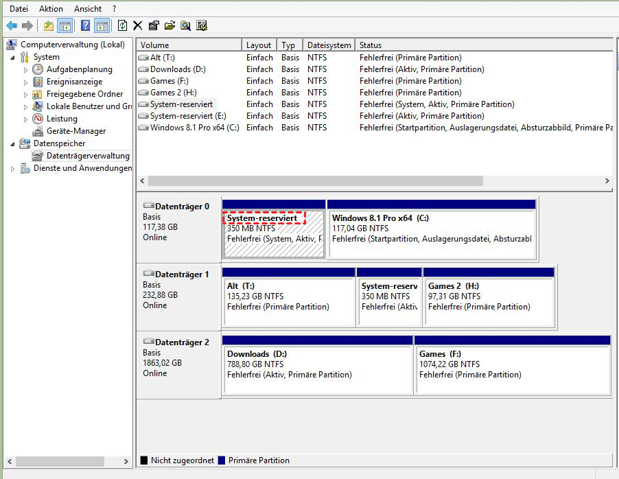 System Reservierte Partition