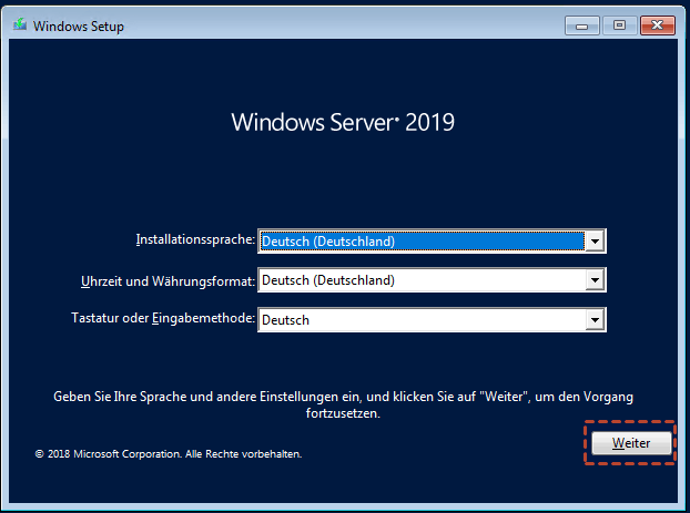Windows Server 2019 Setup