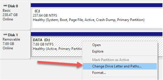 change drive letter and path