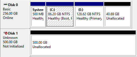 Disk Not Initilized