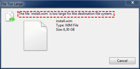 the file is too large for the destination