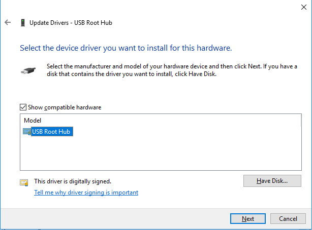 Select The Device Driver You Want To Install For This Hardware