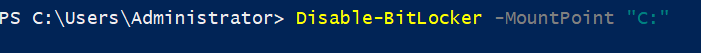 disable bitlocker