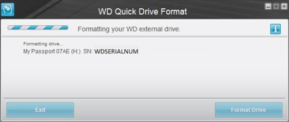 WD quick drive format