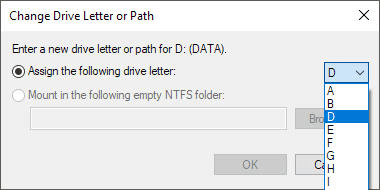 assign a letter to external hard drive