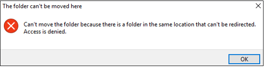 Can't move the folder because there is a folder