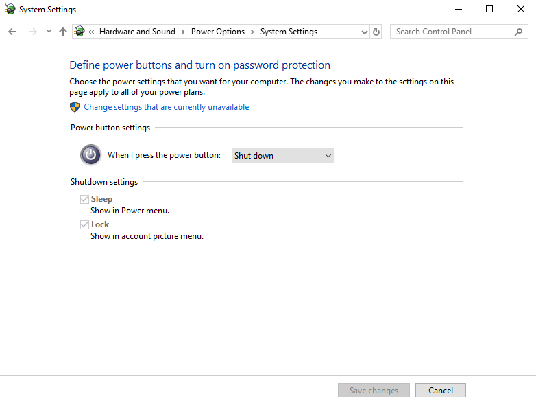 Change Settings that currently unavailable