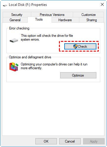 Check File System Error